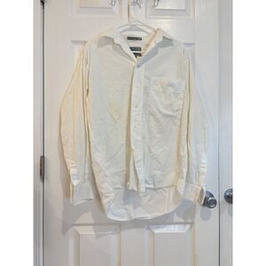 Dockers Mens‎ Long Sleeve Button Down Shirt Cotton Dress Shirt Casual Ivory